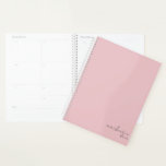 Blush Pink Elegant Simple Minimalist Personalized Planner<br><div class="desc">Dusty Blush Pink Elegant Simple Minimalist Personalized Notebook featuring your name and year in modern script. Our planner is here to help you achieve your goals. It provides a way to stay organized and reflect on your life. With a simple undated design, you can use this planner for any occasion:...</div>