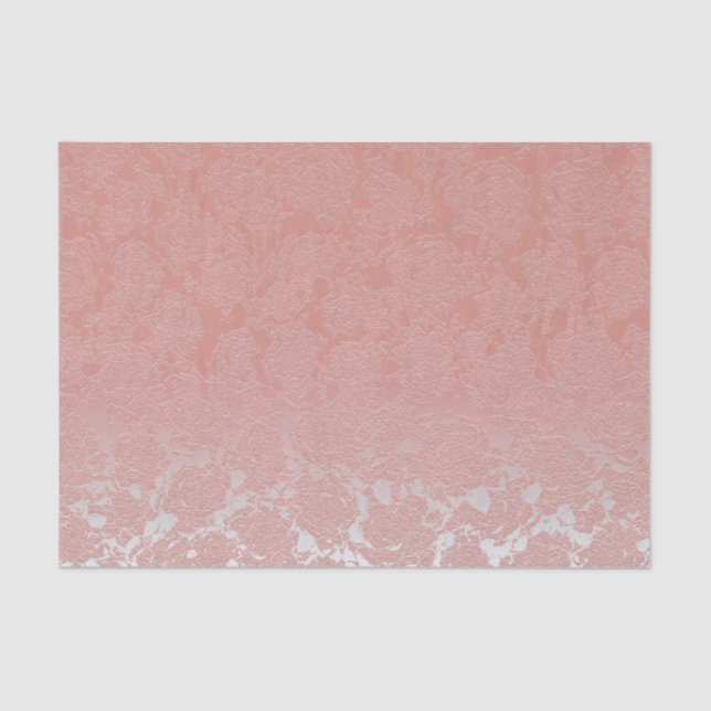 Blush Pink Elegant Succulent Pattern Decoupage Tissue Paper (Front)