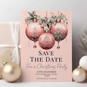 Blush Pink Elegant Vintage Glam Save the Date  Invitation