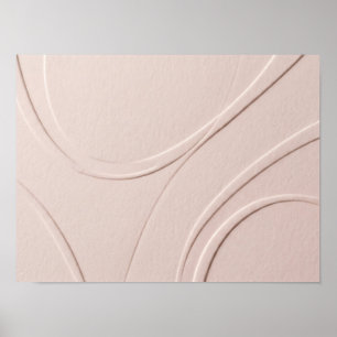 Blush Pink Embossed Curves Minimalist Poster