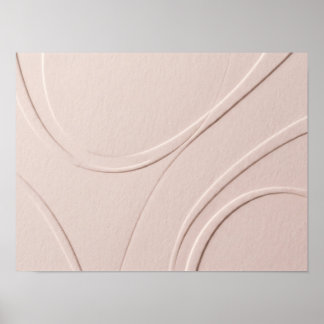Blush Pink Embossed Curves Minimalist Poster