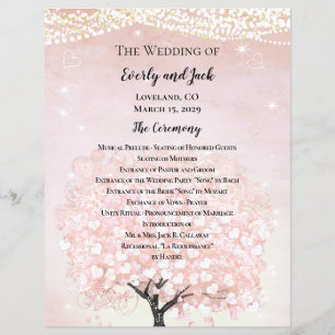 Blush Pink Fairytale Wedding Programme