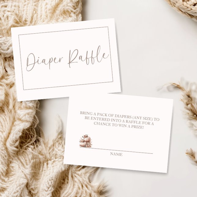  Blush Pink Fall Pumpkin Diaper raffle  Thank You Card (Creator Uploaded)