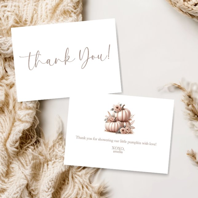 Blush Pink Fall Pumpkin Highland cow Thank you  (Creator Uploaded)