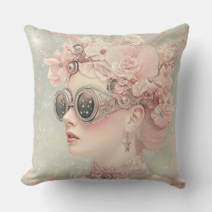 Blush Pink Fantasy Woman  Throw Pillow