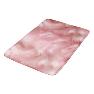 Blush Pink Faux Fur Bath Mat