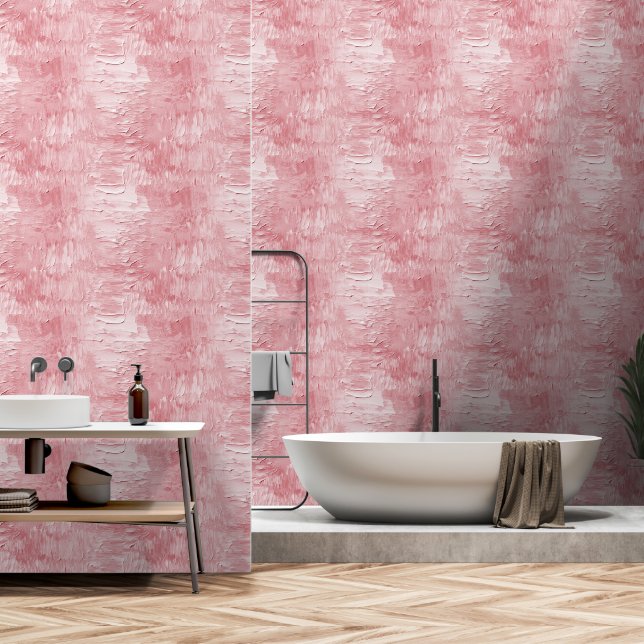 Blush Pink Faux Paint Wallpaper (Bathroom)