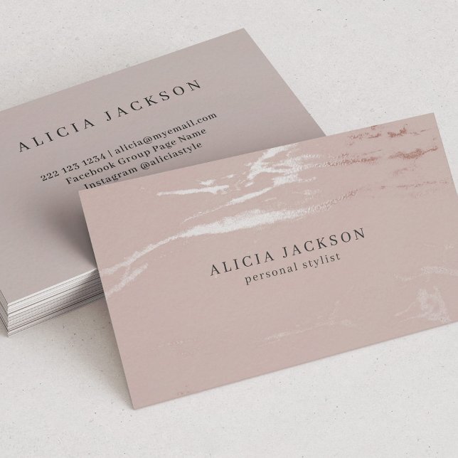 Blush Pink Faux Rose Gold Classy Personal Stylist Business Card (Creator Uploaded)