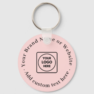Blush Pink Feminine   Custom Business Logo Design Keychain