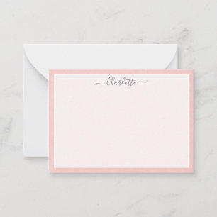 Blush Pink Feminine Personalized Name Card