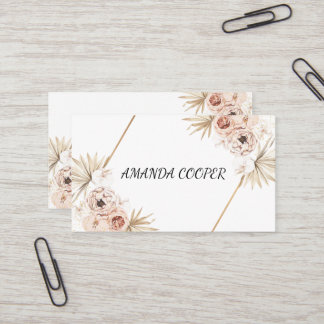 Blush Pink Feminine Watercolor Floral  Business Card