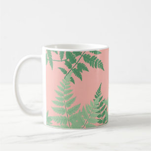 Blush Pink Fern Leaf Botanical Sage Green Modern  Coffee Mug