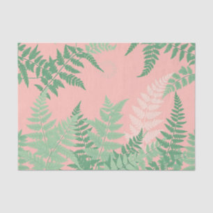 Blush Pink Fern Leaf Botanical Sage Green Modern  Tissue Paper