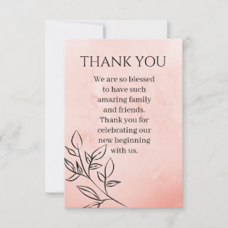 Blush Pink Flat Thank You Card