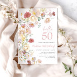 Blush Pink Floral 50th Birthday Invitation<br><div class="desc">Celebrate 50 years in style with this elegant blush pink floral 50th birthday invitation template! Featuring soft blush pink flowers mixed with elegant greenery, this design is perfect for a sophisticated and timeless celebration. Easily customize the text to include your party details, making it a personal and unique way to...</div>