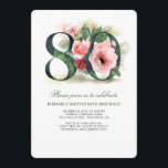 Blush Pink Floral 80th Birthday Party Invitation<br><div class="desc">Adorable blush pink watercolor flowers 80th birthday party invitations</div>