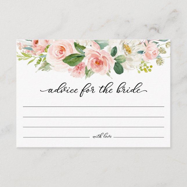 Blush pink floral advice for the bride card (Front)