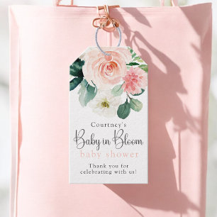 Blush Pink Floral Baby in Bloom Baby Shower Gift Tags