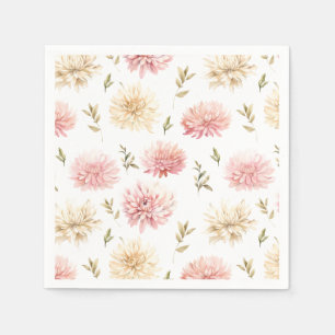 Blush pink floral baby in bloom paper napkins