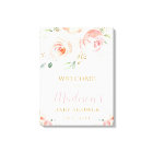 Blush Pink Floral Baby Shower Birthday Welcome 