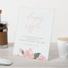 Blush Pink Floral Baby Shower Diaper Raffle Sign