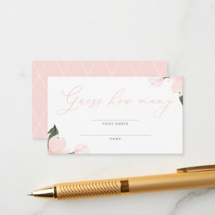 Blush Pink Floral Baby Shower Guess How Many Enclosure Card
