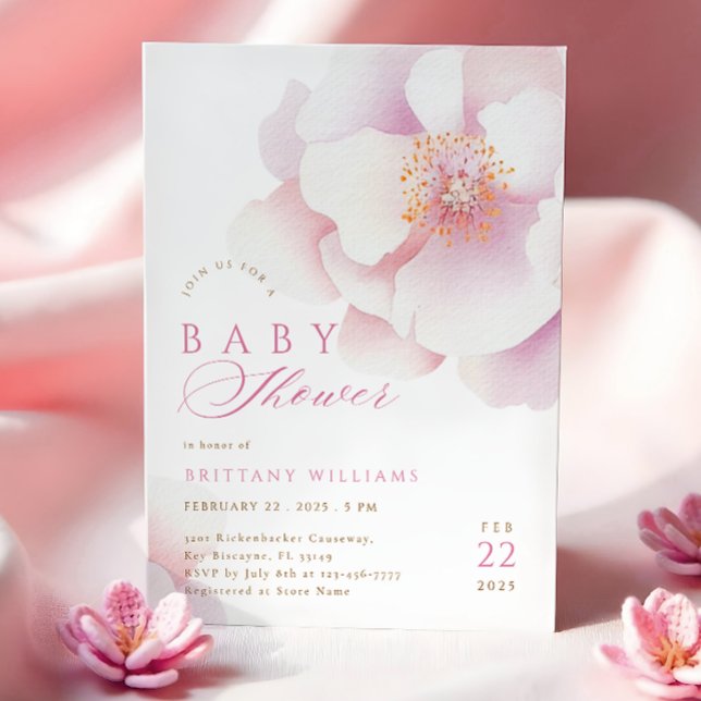 Blush Pink Floral Baby Shower Invitation (Creator Uploaded)