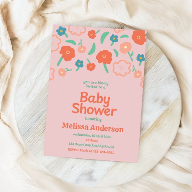 Blush Pink Floral Baby Shower Invitation for Girl (Creator Uploaded)