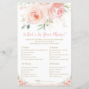 Blush Pink Floral Baby What's In Your Phone Game