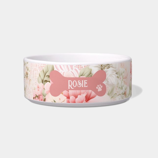Blush Pink Floral Bowl (Front)