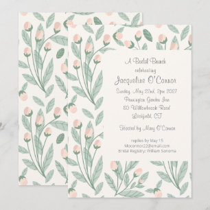 Blush Pink Floral Bridal Brunch Invitation