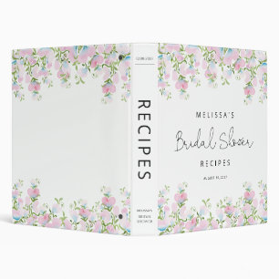 Blush Pink Floral Bridal Shower 3 Ring Binder