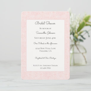Blush Pink Floral Bridal Shower Invitation