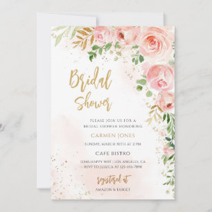 Blush Pink Floral Bridal Shower Invitation