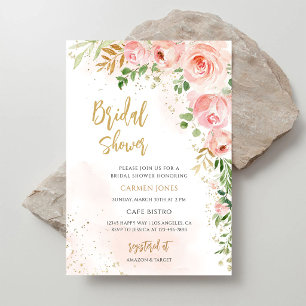Blush Pink Floral Bridal Shower Invitation