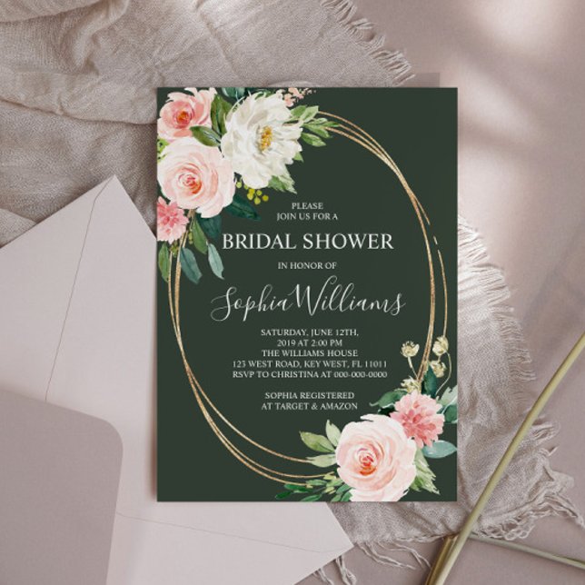 Blush Pink Floral Bridal Shower Invitation (Creator Uploaded)