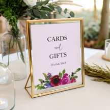 Blush Pink Floral Bridal Shower Pedestal Sign