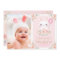 Blush Pink Floral Bunny Rabbit 1st Birthday Party