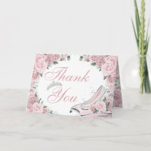 Blush Pink Floral Cinderella Quinceañera Birthday