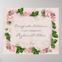 Blush Pink Floral Congratulations Engagement