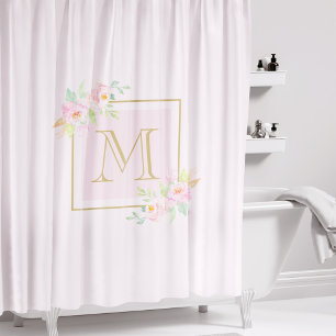Blush Pink Floral Custom Initial