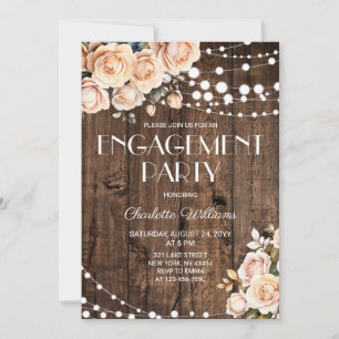 Blush Pink Floral Engagement Party Invitation