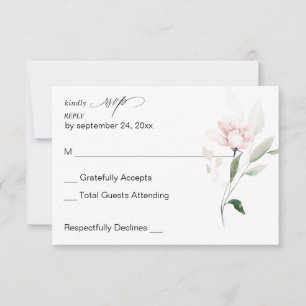 Blush Pink Floral & Eucalyptus no Meal RSVP 2