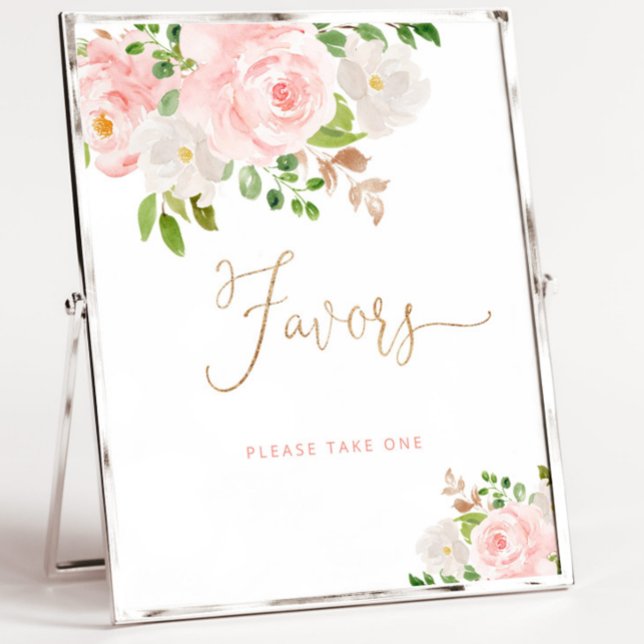 Blush pink floral Favors Poster (Creator Uploaded)