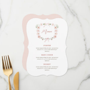 Blush Pink Floral Frame Menu