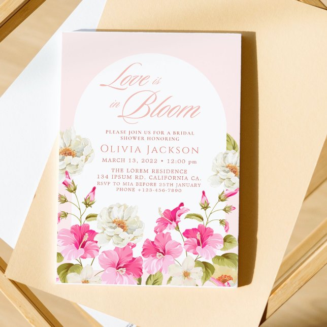 Blush pink floral garden flowers Bridal shower Invitation (Creator Uploaded)