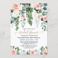 Blush Pink Floral Garden Watercolor Bridal Shower