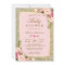 Blush Pink Floral Gold Sparkles Baby Shower
