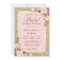 Blush Pink Floral Gold Sparkles Bridal Shower