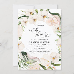 Blush Pink Floral Greenery Jungle Girl Baby Shower Invitation